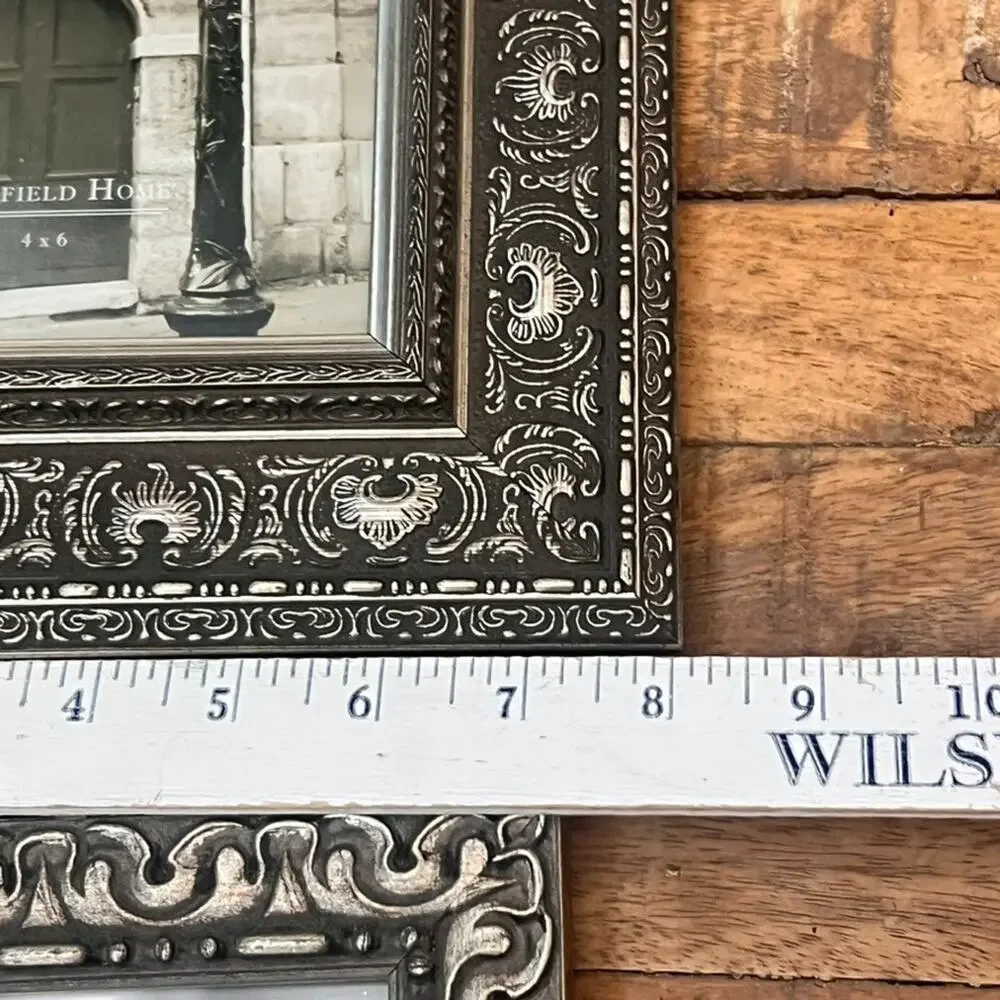 Ornate Pewter Picture Frames Set Of 3 Different Sizes